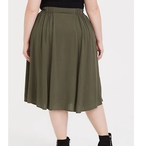 Torrid Olive Green Midi Button Skirt- Not opened